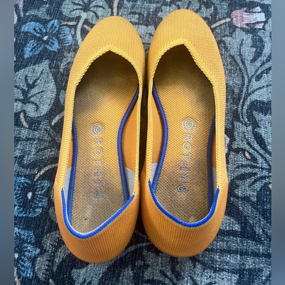 Rothy's The Flat Slip On Ballet Flat Round Toe Marigold Women's Sz 9.5 - Picture 3 of 5